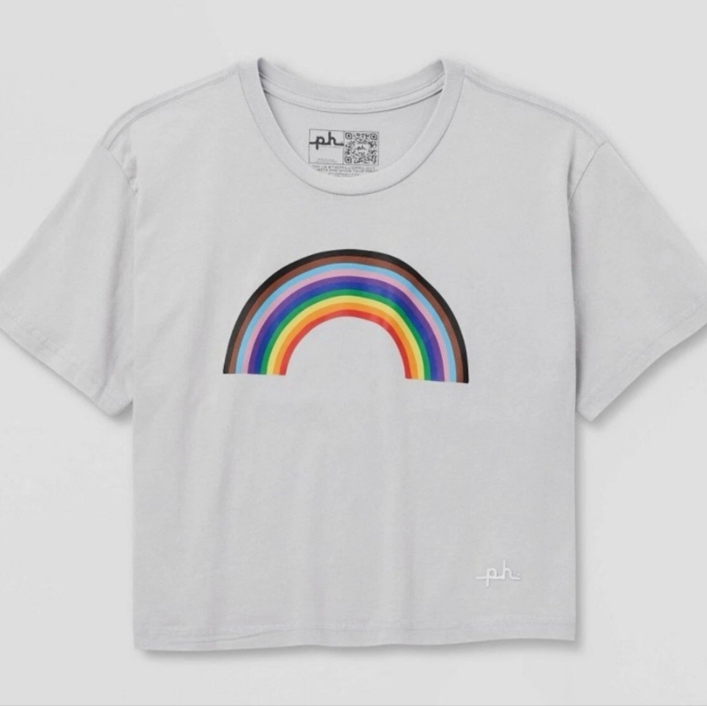 Pride XL The PHLUID Project Rainbow Cropped T-Shirt Unisex Gray 3004-Bk